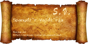 Spanyár Valéria névjegykártya